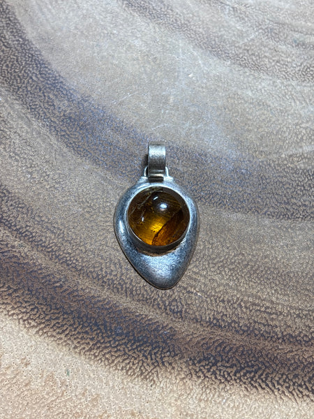 Sterling & Amber Pendant