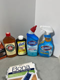 Cleaning Lot D. Most bottles at least half full
