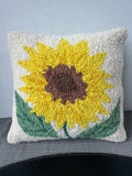 Sunflower Wool Hook Accent Pillow