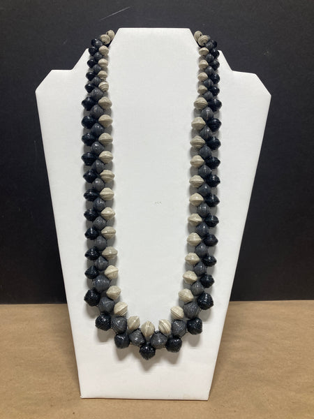 Gray Gradient Beaded Necklace