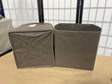 Brown Collapsable Fabric Bins, 10"x13", 11"H. Set of 2