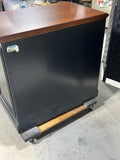 Two Tone (Black/Wood) Office Cabinet with File Drawer***HEAVY ITEM***READ DETAILS ON PICK UP POLICY***