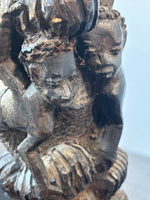 Carved Ebony Wood African Tree of Life Sculpture