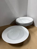 Lot Of 5 The Cellar Whiteware Large Rim Pasta Bowls // 2 Sets Available // ****PRICED INDIVIDUALLY****
