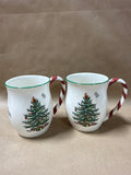 Spode Christmas Tree With Peppermint Handle And Spoons - With Box
