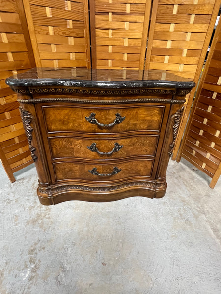 Marble Top Curved 3 Drawer Chest/Dresser***HEAVY ITEM***