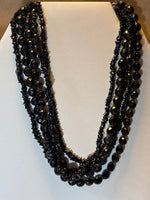 Multi Strand Black Beaded Choker