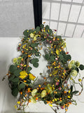 Autumn Themed Faux Floral Oval Candle Ring