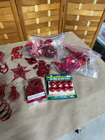Red Christmas Ornament Lot
