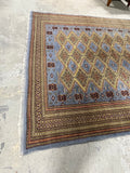 L- Hand Knotted Rug, BLue/brown tones,  12 ft x 8 ft