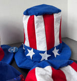 6-Piece Adult Patriotic Uncle Sam Hats with Sequin Bow