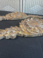 Pair of Gilded Carved Resin Heavyweight Wall Pediments