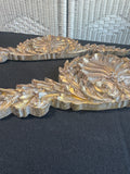Pair of Gilded Carved Resin Heavyweight Wall Pediments