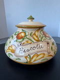Vietri Italian Affresco Tuscan Ceramic Biscotti Jar