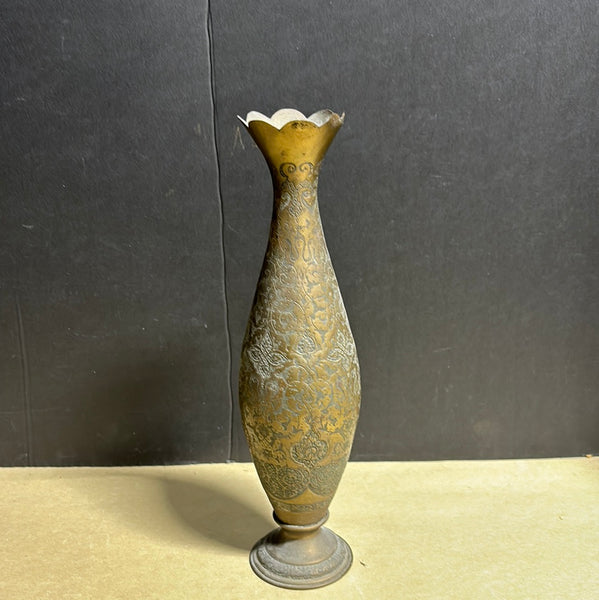 Metal Carved Tall Vase