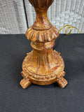 Pair of Berman Distressed Baroque Style Buffet Lamps (WORKS)