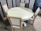 Cream Painted Round Dining Table with 4 Chairs ***HEAVY ITEM***READ DETAILS ON PICK UP POLICY***