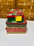 Decorative Holiday Gift Boxes, Set of 3 (A)