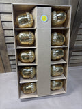 Strand of Gold Mercury Glass Acorn Lights - Battery Operated
