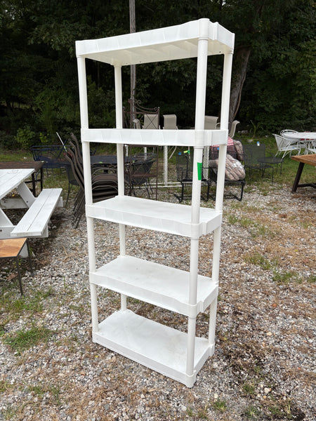 5 Tier White Plastic Garage Shelving Unit