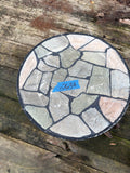 Low Mosaic Top Plant Stand w/Metal Legs