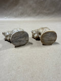 Pair Of Marble Bear Cub Figurines