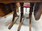 Drop Leaf Table with (2) Leaves, and (4) Can Back Chairs