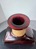 Wine Red Large Recycled Spanish Glass Decorative Bottle Vase