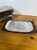 Weavewood Walnut Woven Wood & Aluminum Sizzler Serving Platter - Set Of 8