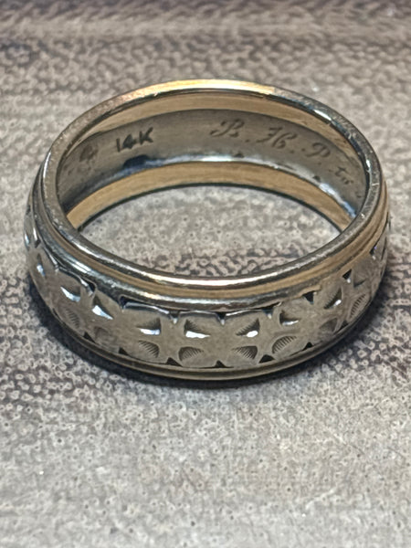 14K Gold Band (White & Yellow) - SIZE 5.75