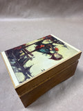 (C) Wood Music Box Hummel Switzerland WORKS READ DESCRIPTION