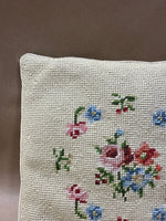 (A) Small Floral Needlepoint Pillow
