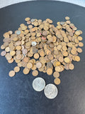 Large Lot of Assorted Pennies (Some Wheat) with 2 Eisenhower Dollar Coins