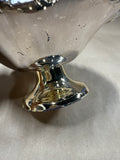 Floral Silver Plate Pedestal Bowl