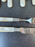12-Piece Landers Frary & Clark Vintage Flatware Set with Mother of Pearl and Sterling Silver Handles