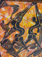 Canvas Painting of Dancers / Instruments - Signed; Man Lema