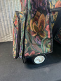 Rolling Tapestry Sewing Machine Trolley Bag with Hanging Accessory Bag