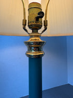 Green & Brass Candlestick Table Lamp (WORKS)