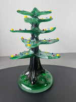Signed J. Svoboda Karlov Czech Blown Art Glass Christmas Tree Sculpture