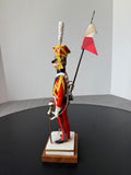 Chevau Leger Lanciers Van Gerdinge Sitzendorf Porcelain French Soldier with Wooden Base & Box