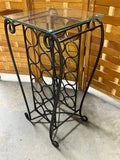 Metal Wine Rack with Glass Top