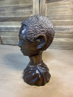 African Tribal Man Wooden Bust