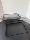 Mesh Letter Tray And Metal Wire Basket With Handles - 2 Pieces