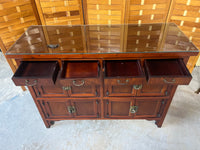 Asian Style Console Cabinet with Protective Glass