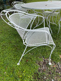 Classic White Metal Patio Table and Chairs Set
