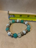 Green, Clear & Sparkly Beaded Bracelet