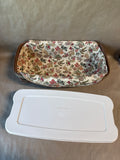 Rectangle Longaberger Harvest Basket With Lidded Dish