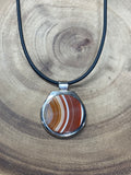 Agate Pendant on Black Cord