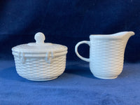 Wedgewood Nantucket Basket Bone Creamer & Sugar Dish Set