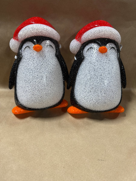 Pair Of Christmas Penguin Porch Light Covers
